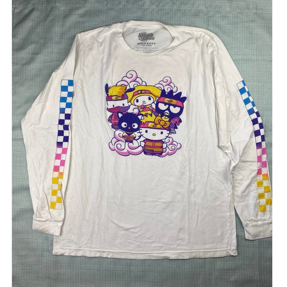 Naruto Shippuden x Hello Kitty & Friends Long Sleeve Shirt sz Large Sanrio HTF